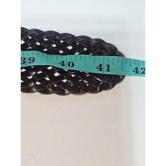 Women's 2" Wide Braided Woven Round Leather Belt Size 40" - Picture 7 of 7